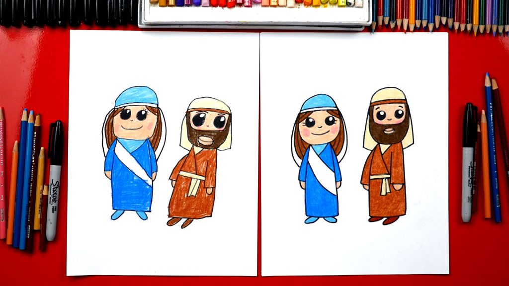How To Draw Mary And Joseph – Nativity