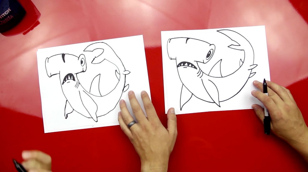 How To Draw A Hammerhead Shark
