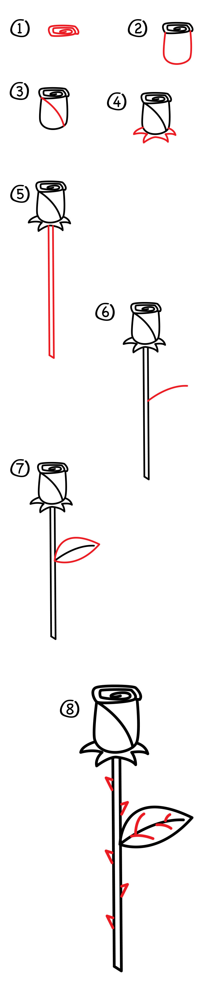 How To Draw A Rose - Construction Paper Cutout - Art For Kids Hub