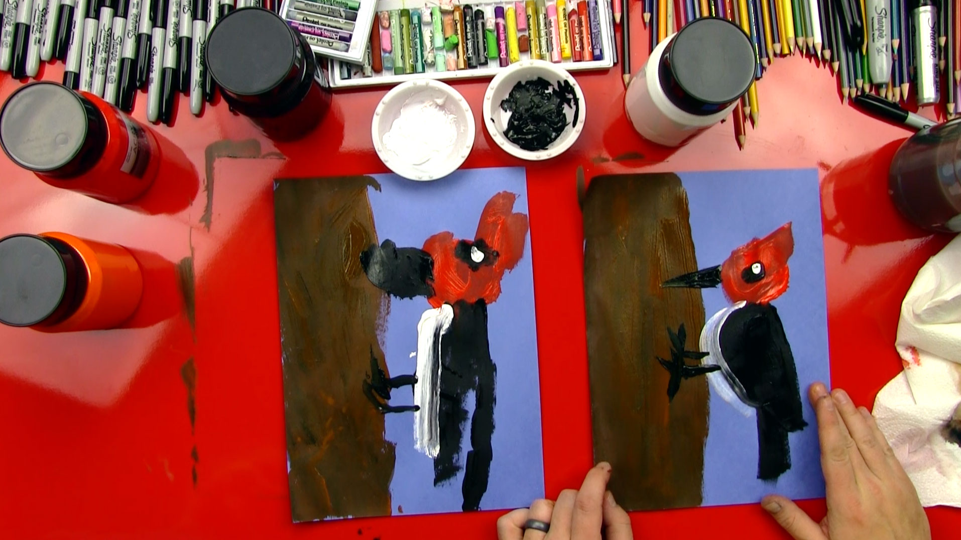 How To Paint A Woodpecker (for young artists)