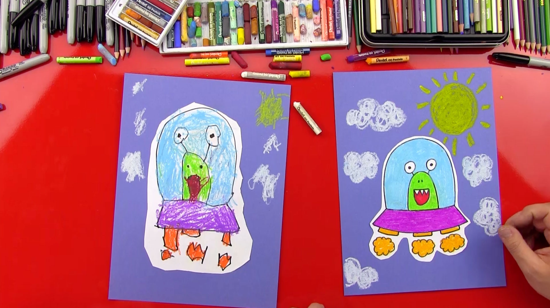 How To Draw An Alien UFO (young artists) Art For Kids Hub