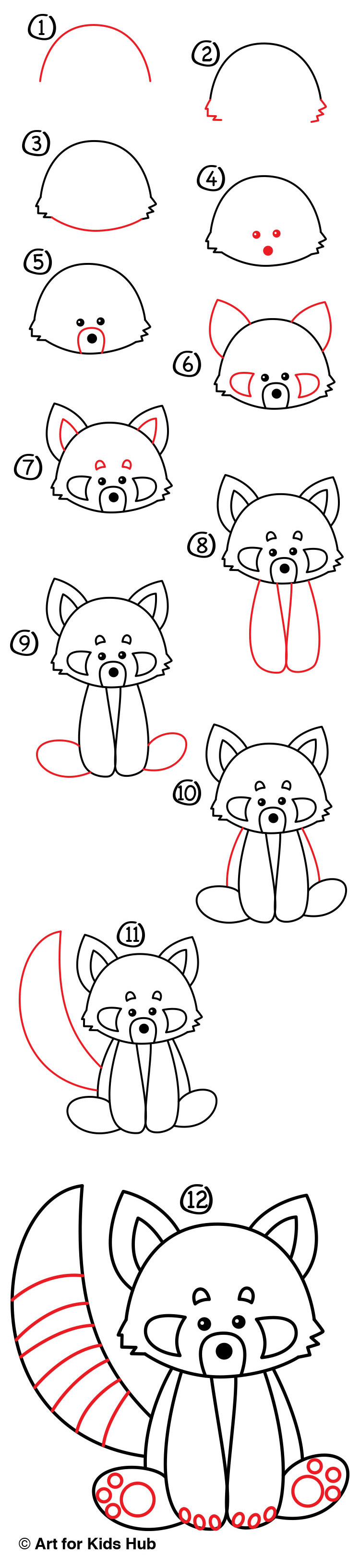 How To Draw A Red Panda - Art For Kids Hub
