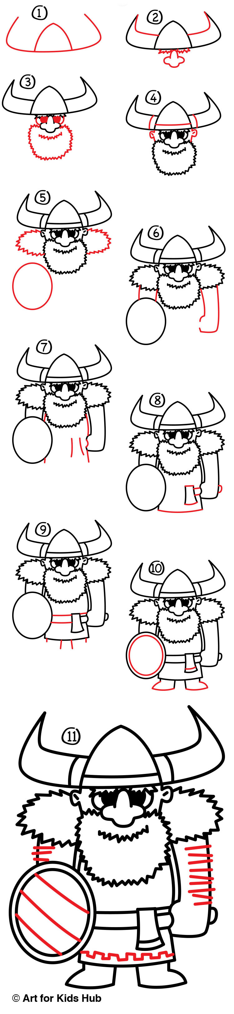 How To Draw A Viking - Art For Kids Hub