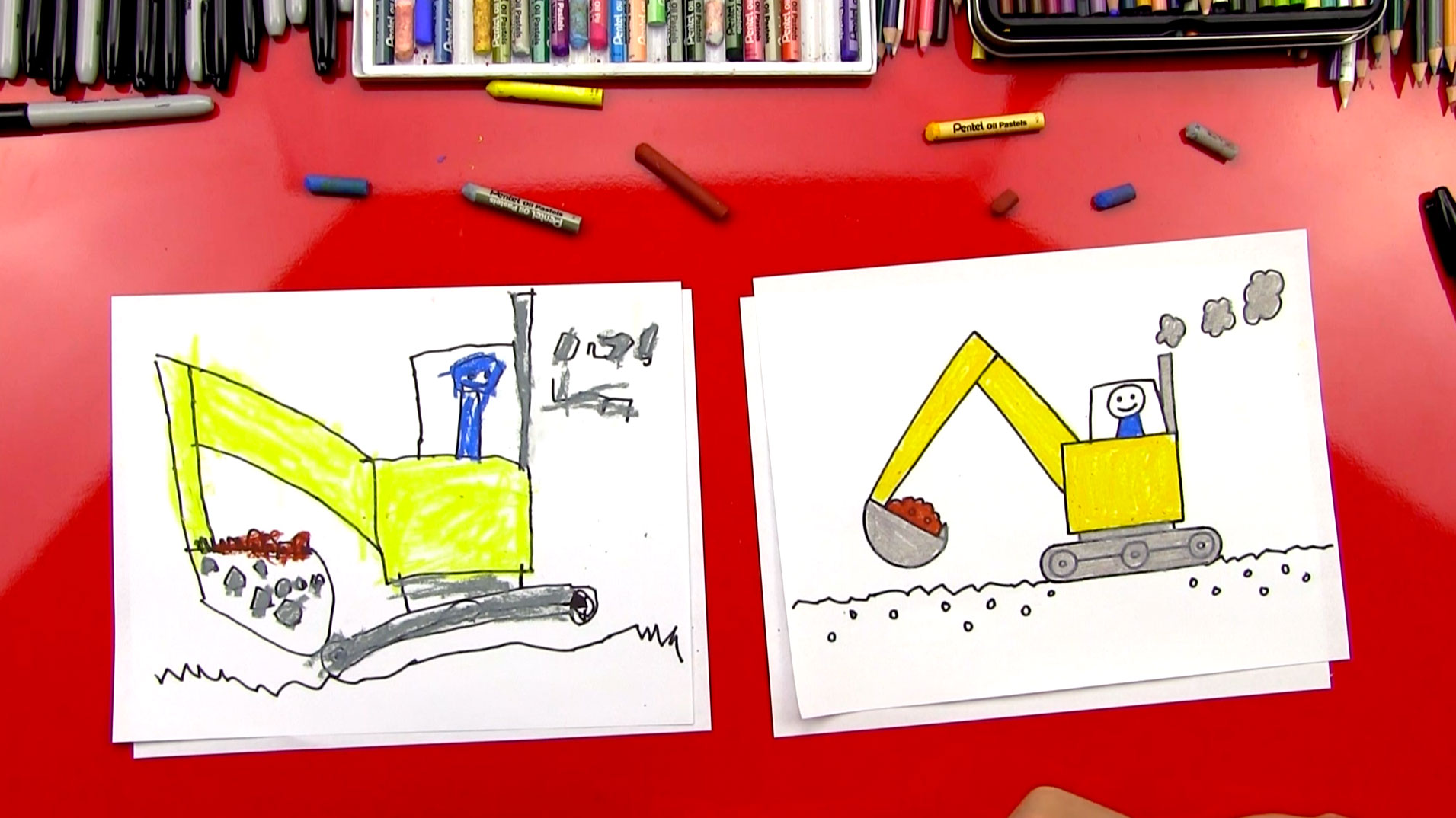 How To Draw An Excavator - Art For Kids Hub