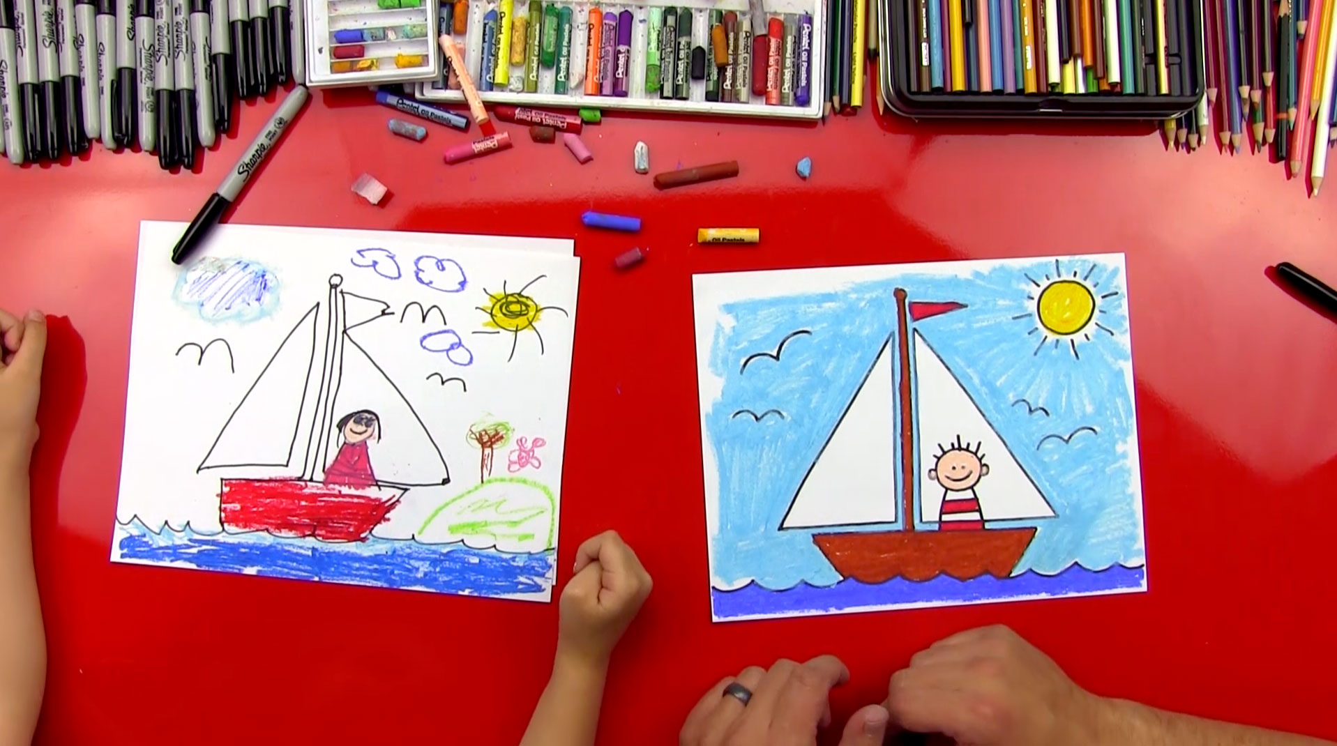 How To Draw A Sailboat (for young artists) - Art For Kids ...