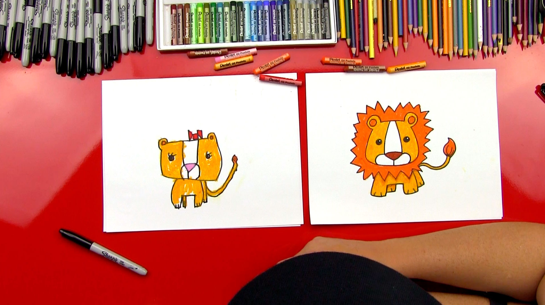 How To Draw A Cartoon Lion - Art For Kids Hub