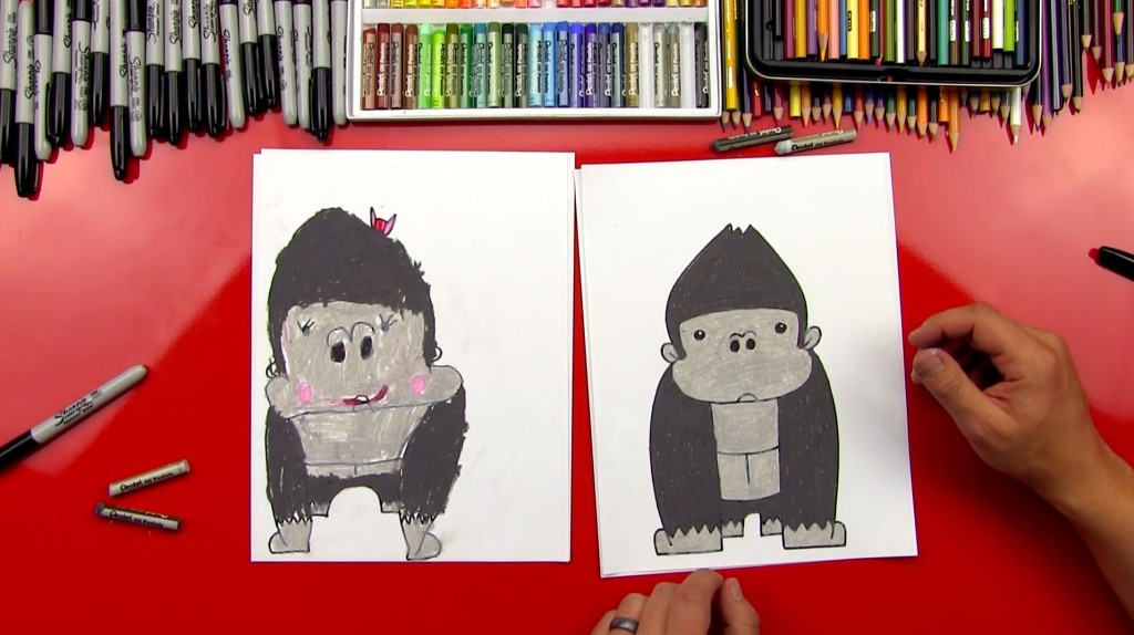 How To Draw A Cartoon Gorilla
