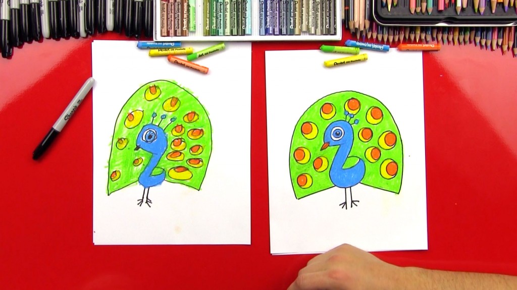 How To Draw A Cartoon Peacock For Young Artists