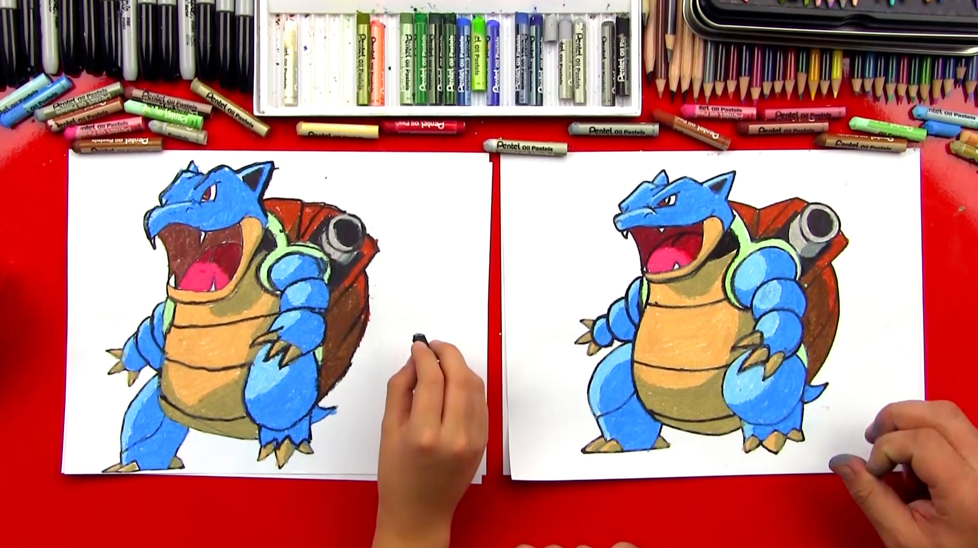 How To Draw Blastoise From Pokemon Art For Kids Hub