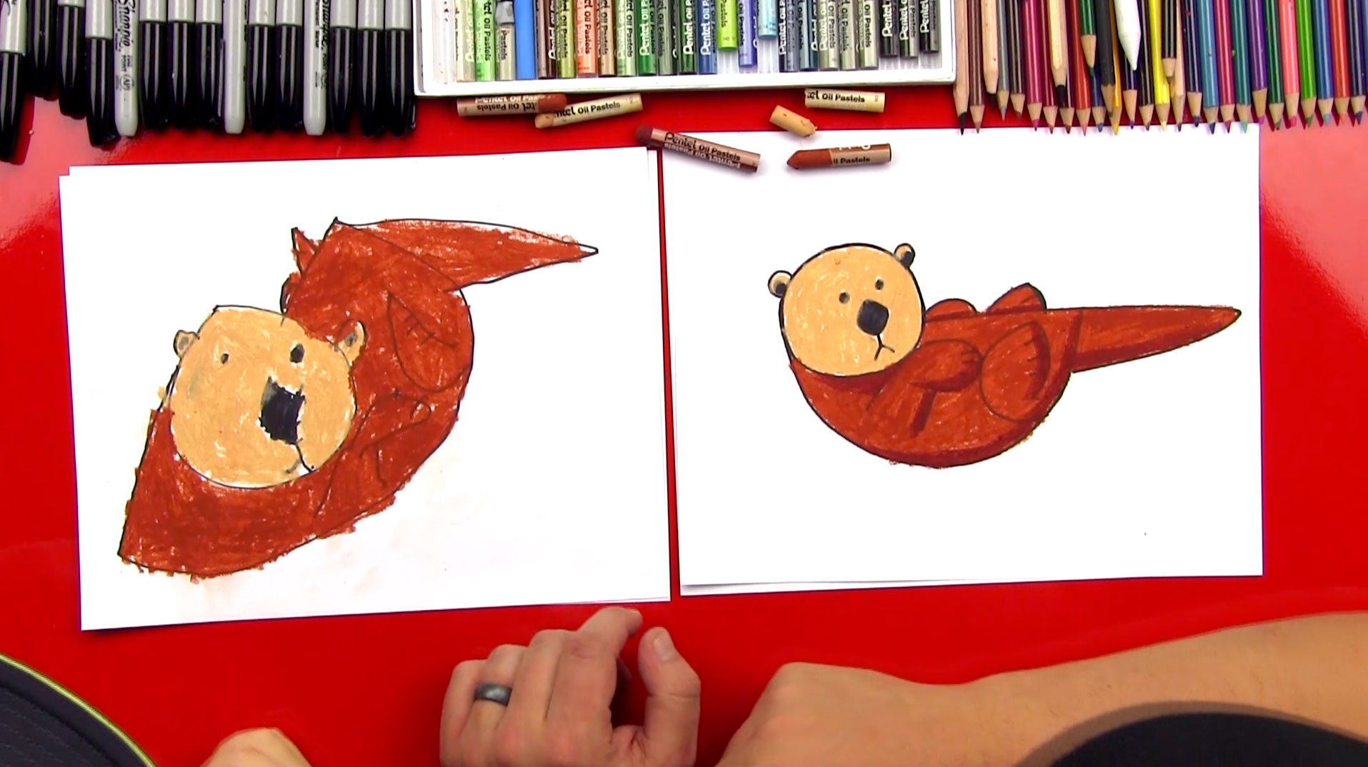 How To Draw An Otter With Shapes - Art For Kids Hub