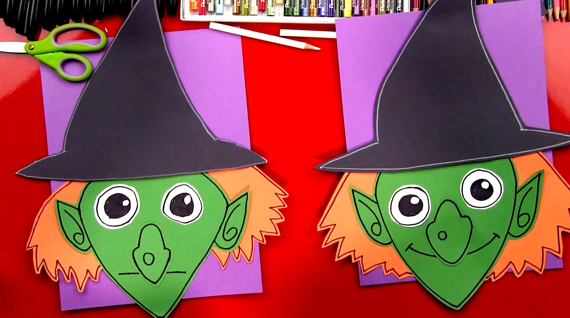 How To Draw A Witch (Cutout) - Art For Kids Hub