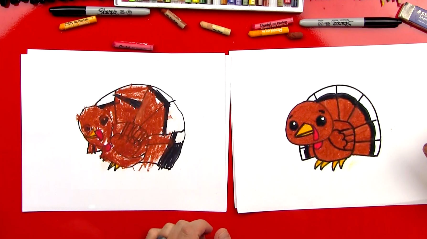 How To Draw A Cartoon Turkey Art For Kids Hub