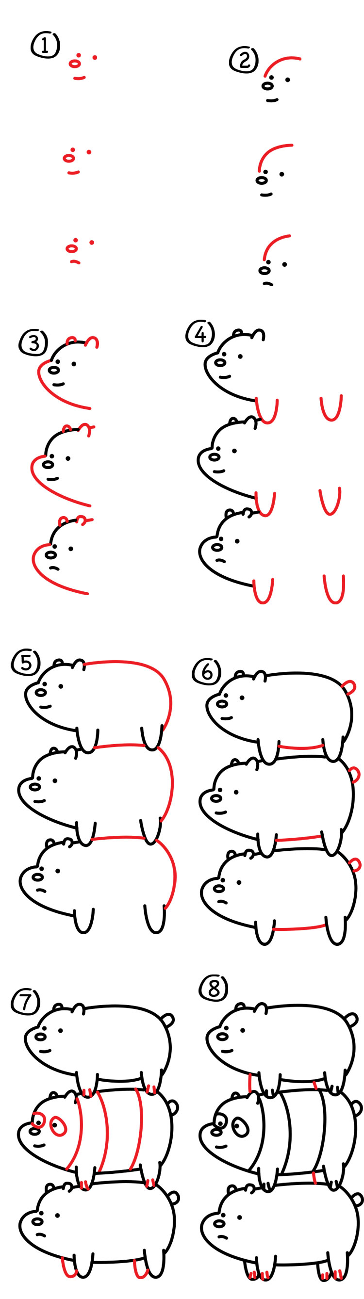 How To Draw We Bare Bears Bearstack Art For Kids Hub