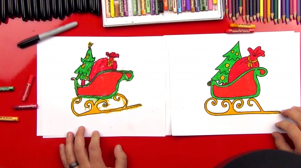 How To Draw Santa’s Sleigh