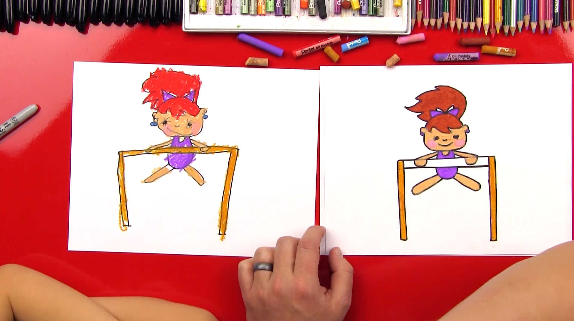 How To Draw A Cartoon Gymnast - Art For Kids Hub