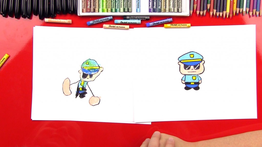 How To Draw A Cartoon Policeman
