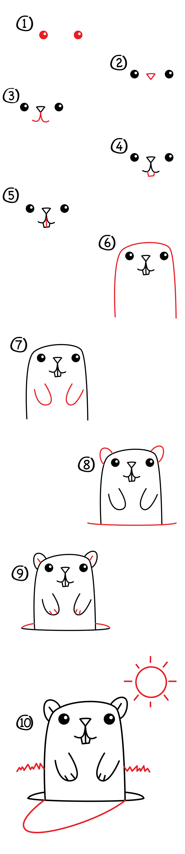 Groundhog Drawing Easy
