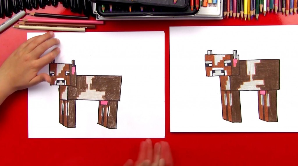 How To Draw A Minecraft Cow