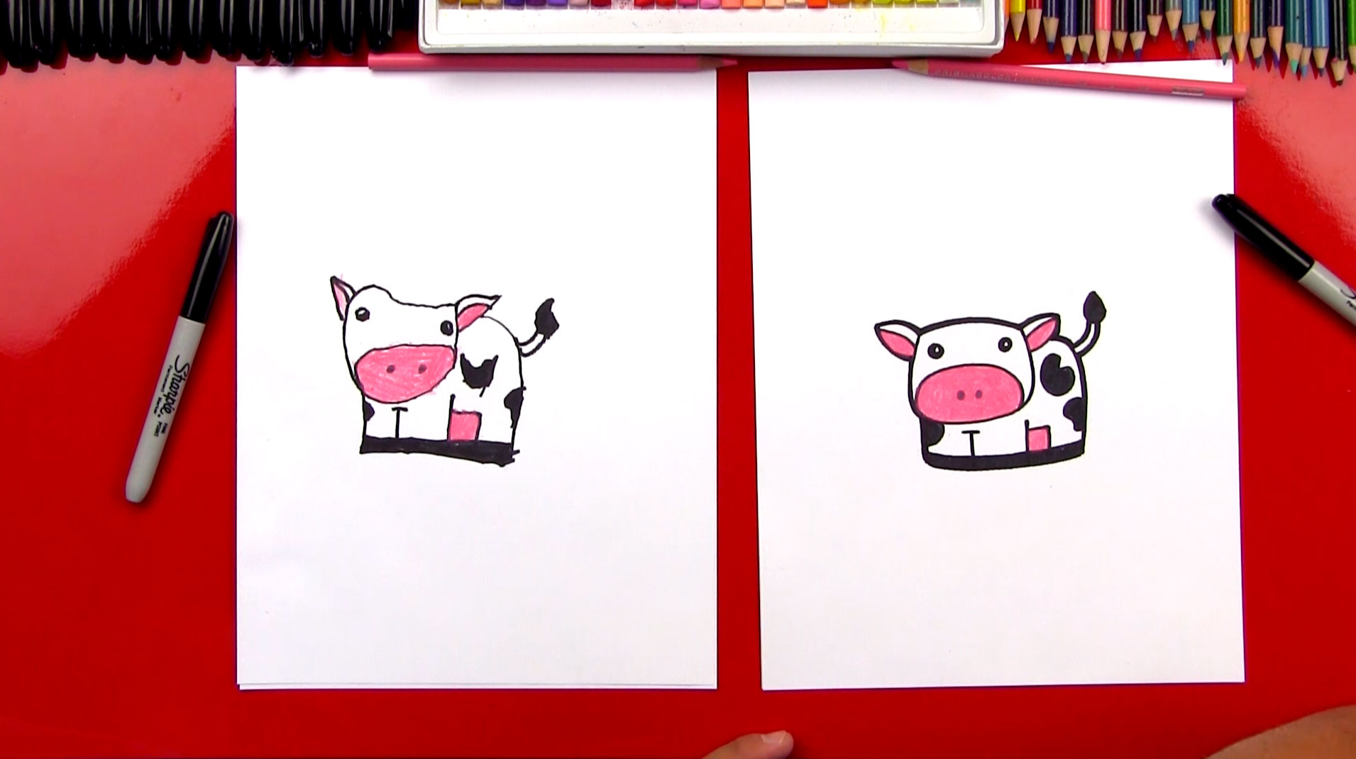 How To Draw A Cartoon Cow - Art For Kids Hub -