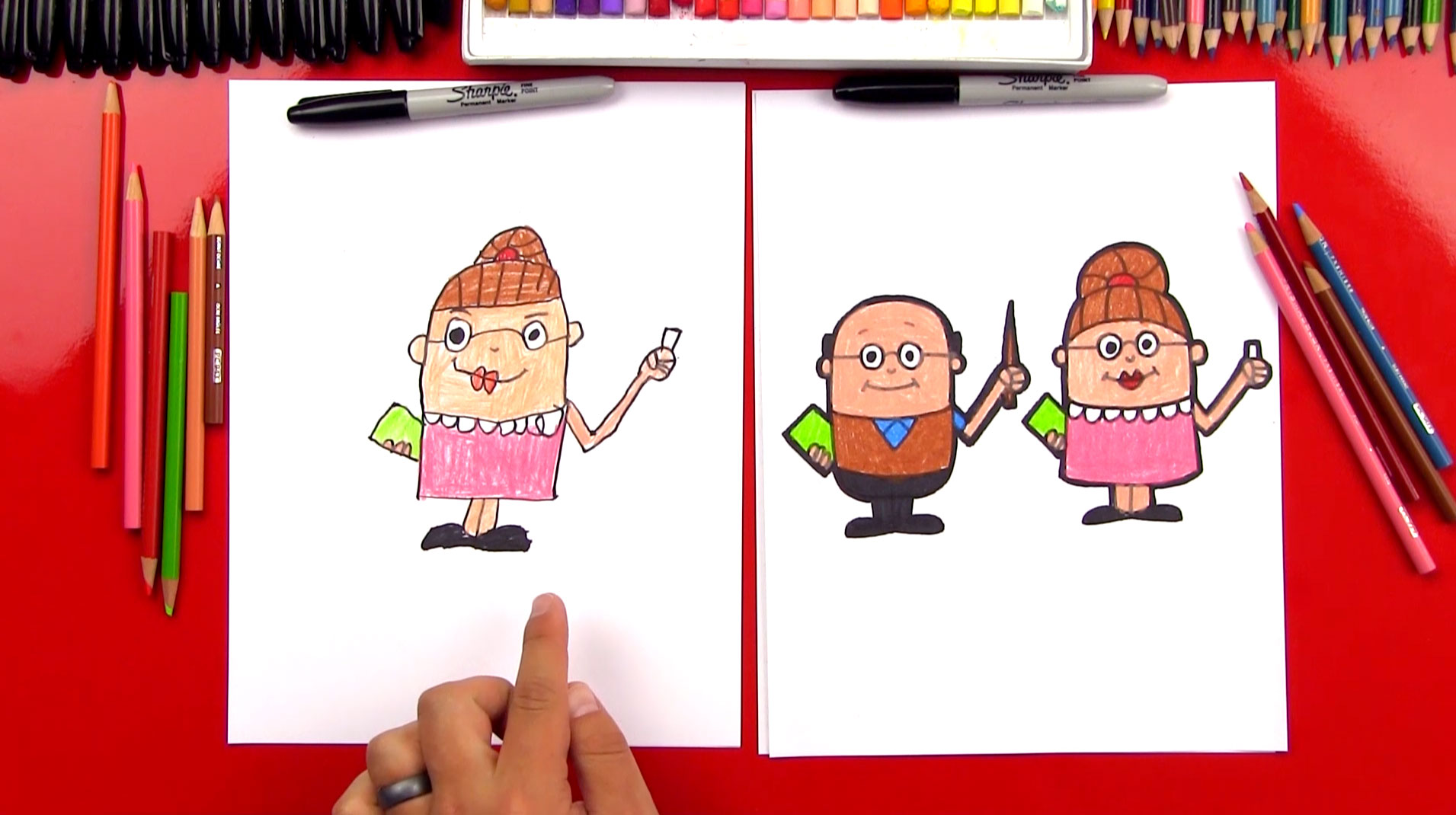 How To Draw A Cartoon Teacher - Art For Kids Hub -