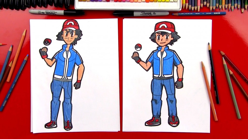 How To Draw Ash Ketchum From Pokemon