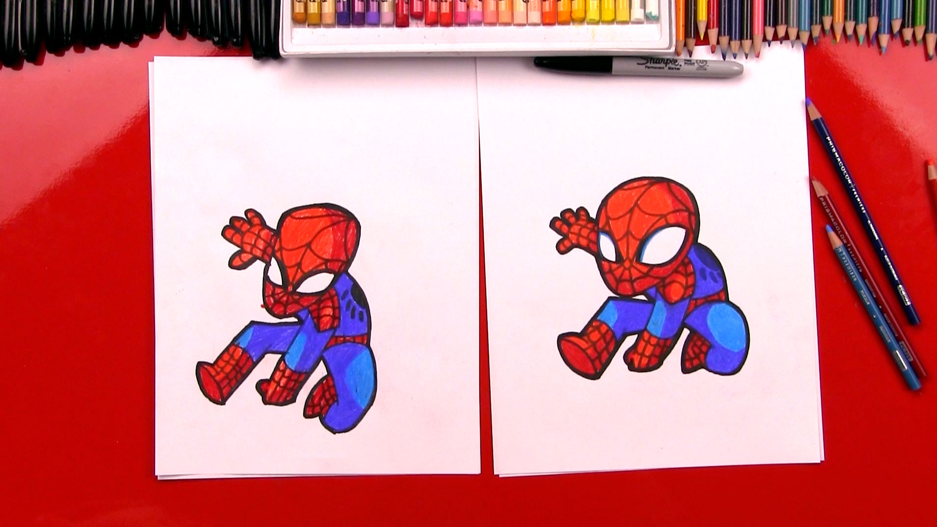 How To Draw Cartoon Spider-Man - Art For Kids Hub -
