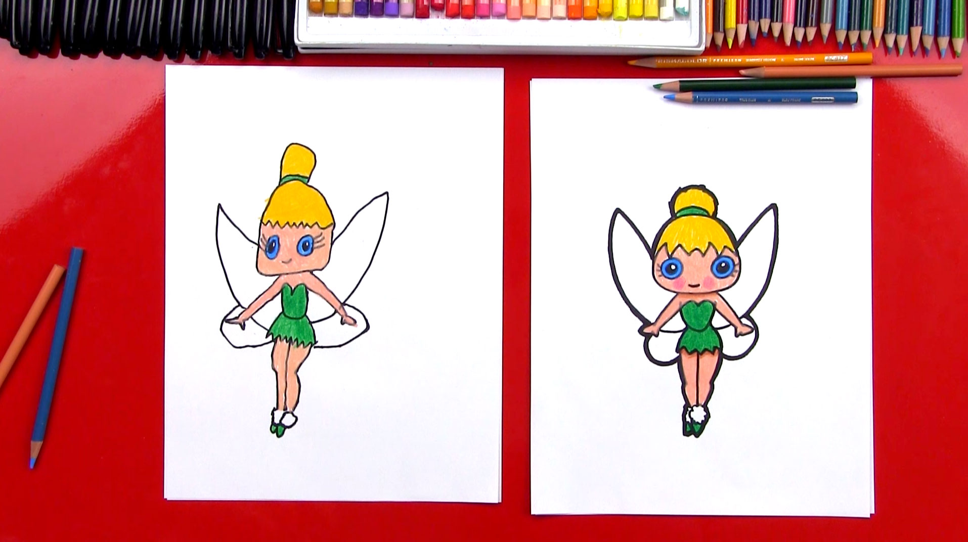 How To Draw Cartoon Tinkerbell - Art For Kids Hub