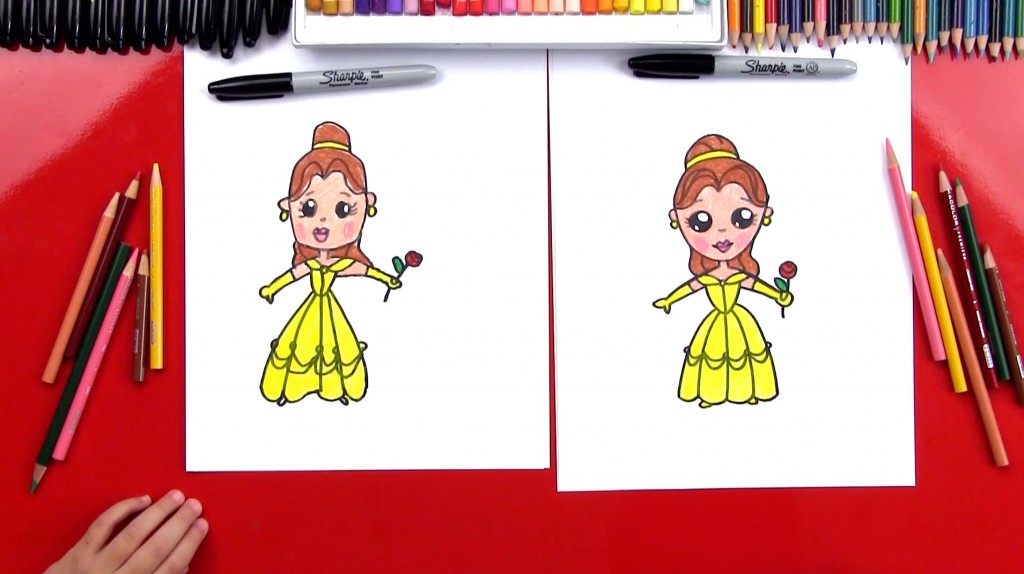 How To Draw Cartoon Belle From Disney Beauty And The Beast