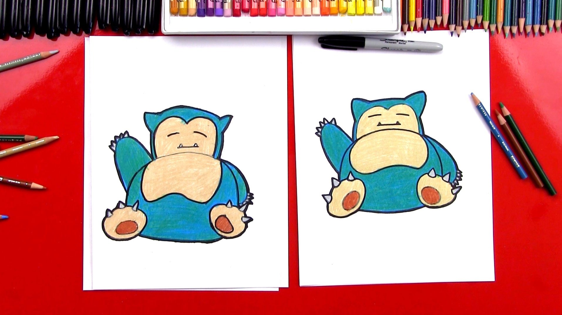 How To Draw Snorlax Pokemon Art For Kids Hub