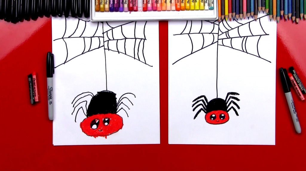 How To Draw A Cartoon Spider