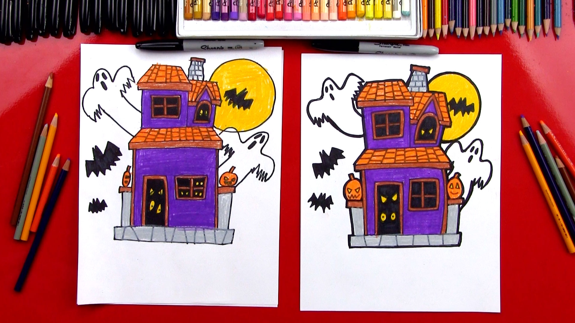 How To Draw A Haunted House Art For Kids Hub
