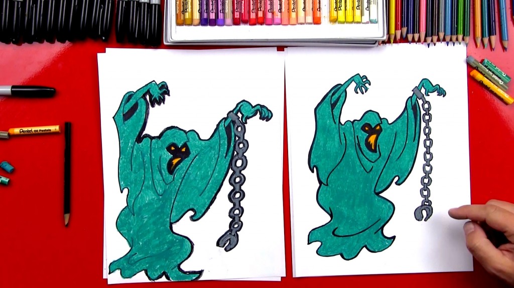 How To Draw A Phantom Ghost From Scooby Doo