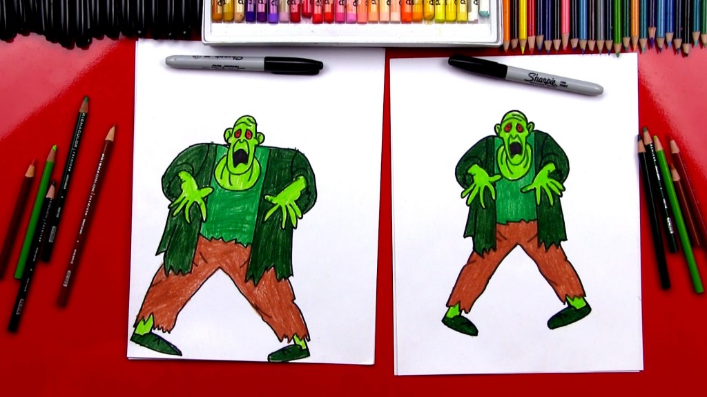 How To Draw A Zombie From Scooby Doo