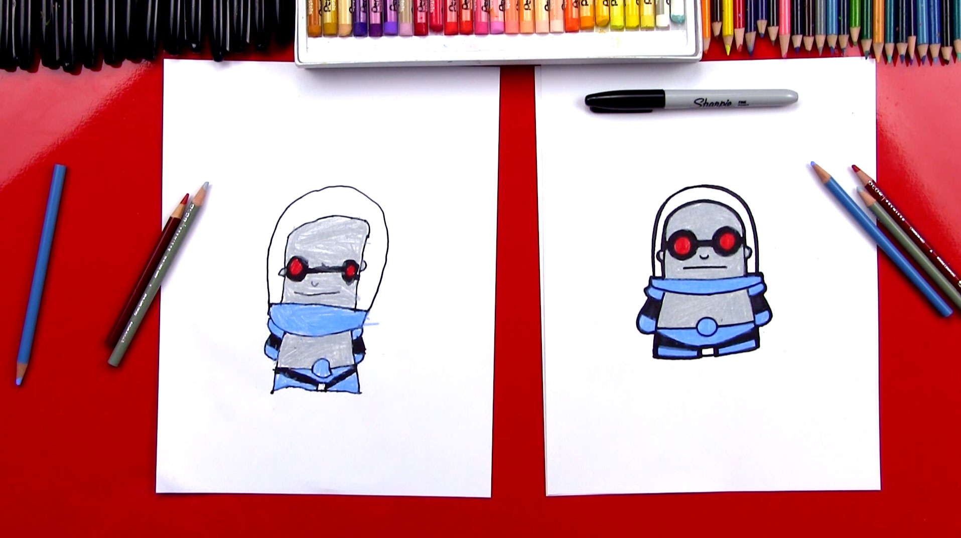 How To Draw Cartoon Mr. Freeze - Art For Kids Hub