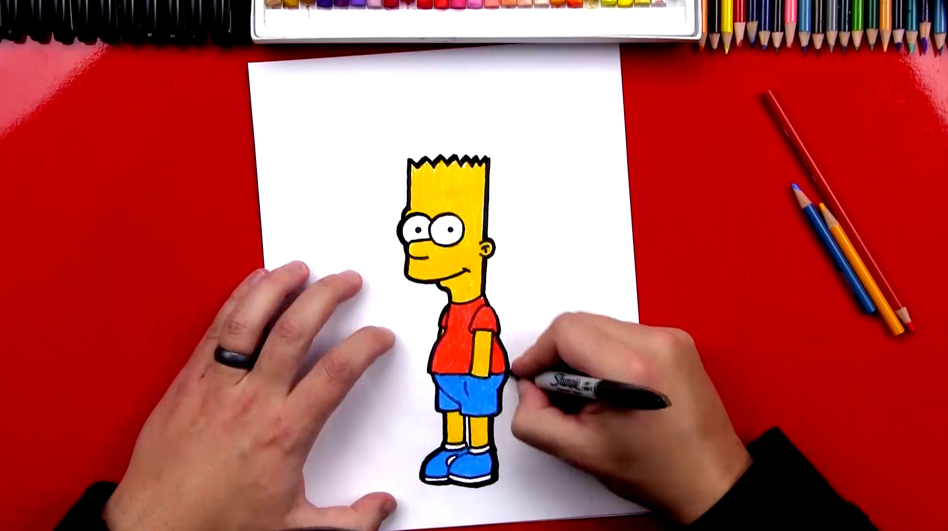 How To Draw Bart Simpson - Art For Kids Hub