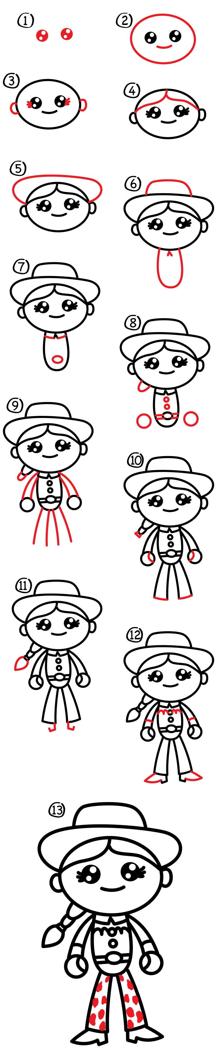 How To Draw Cartoon Jessie From Toy Story