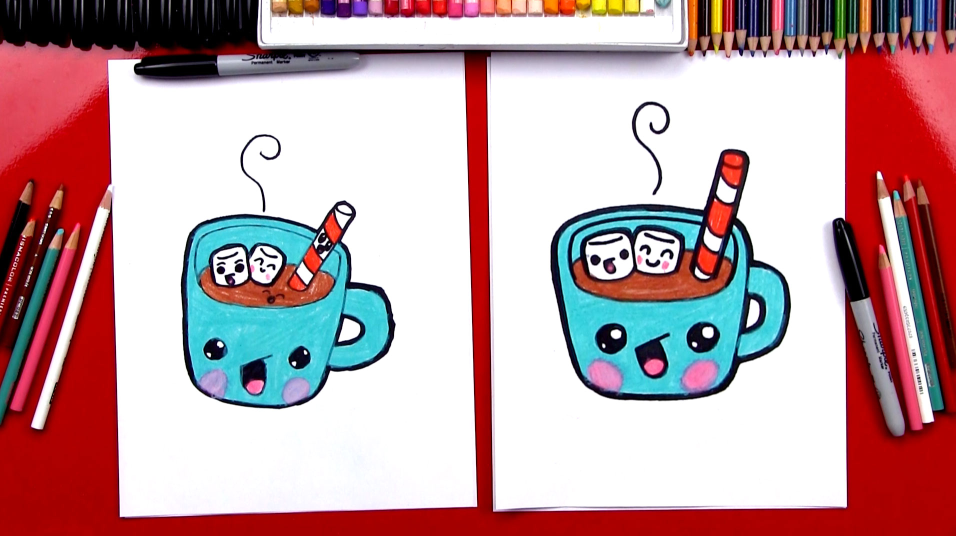 How To Draw Cartoon Hot Chocolate - Art For Kids Hub