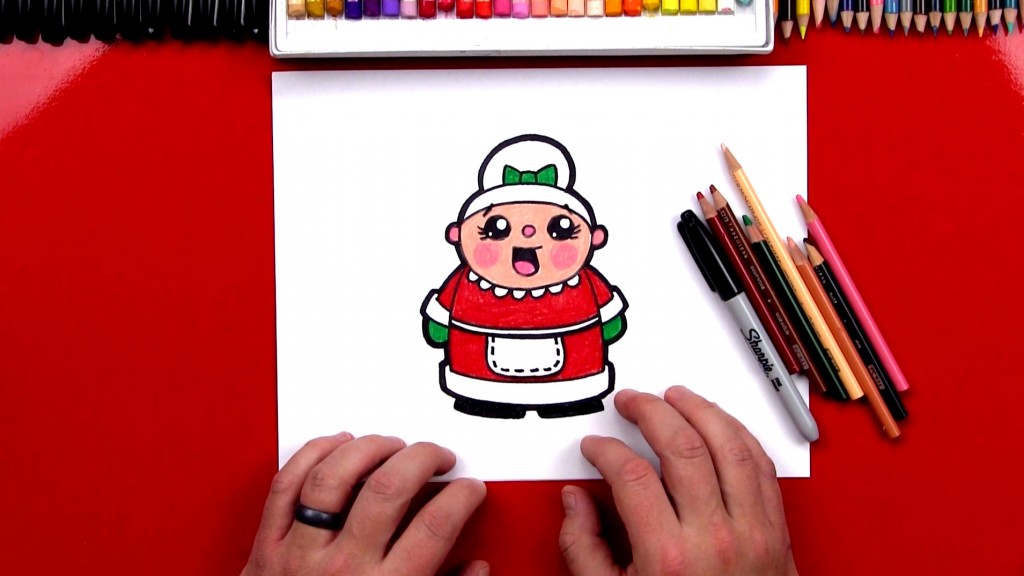 How To Draw Cartoon Mrs. Claus