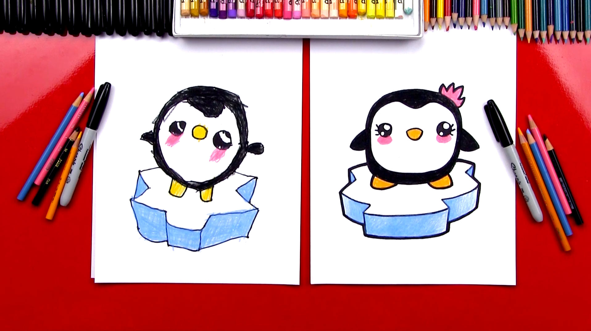 How To Draw A Cute Cartoon Penguin - Art For Kids Hub