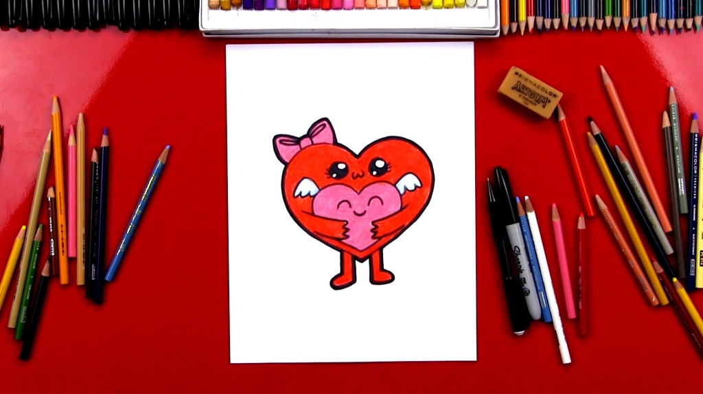 How To Draw Hugging Hearts For Valentine’s Day