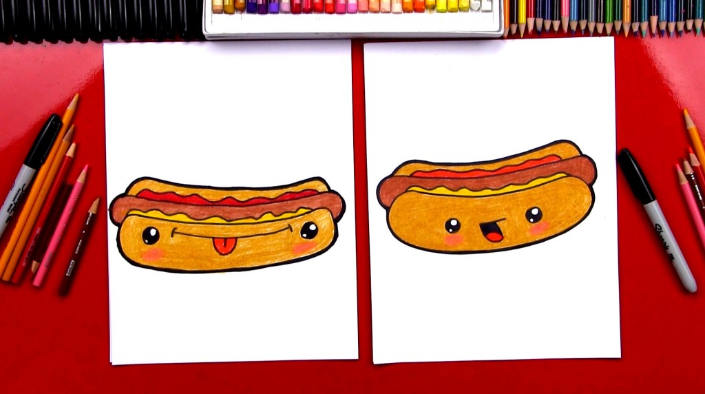 How To Draw A Funny Hotdog