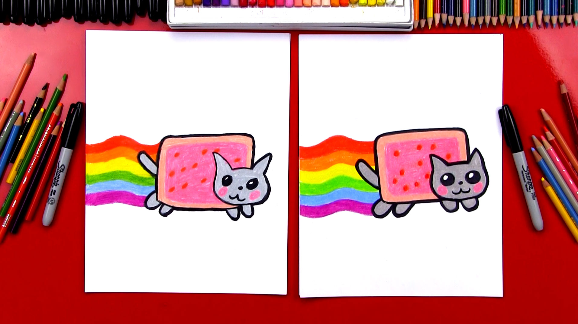 How To Draw The Nyan Cat Art For Kids Hub