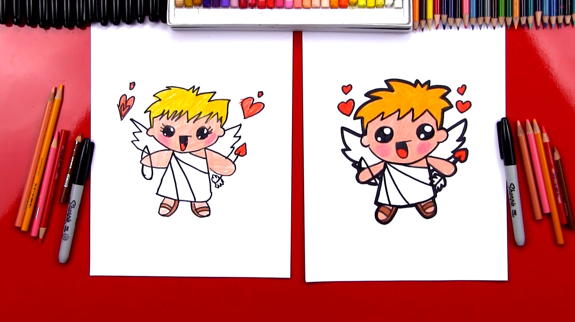 How To Draw A Valentine's Cartoon Cupid - Art For Kids Hub
