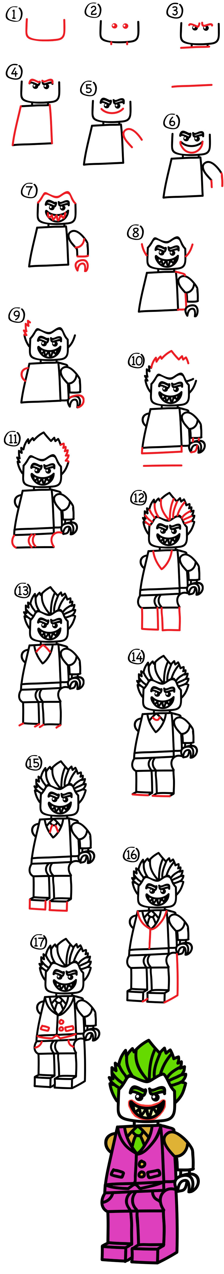 How To Draw Lego Joker Art For Kids Hub