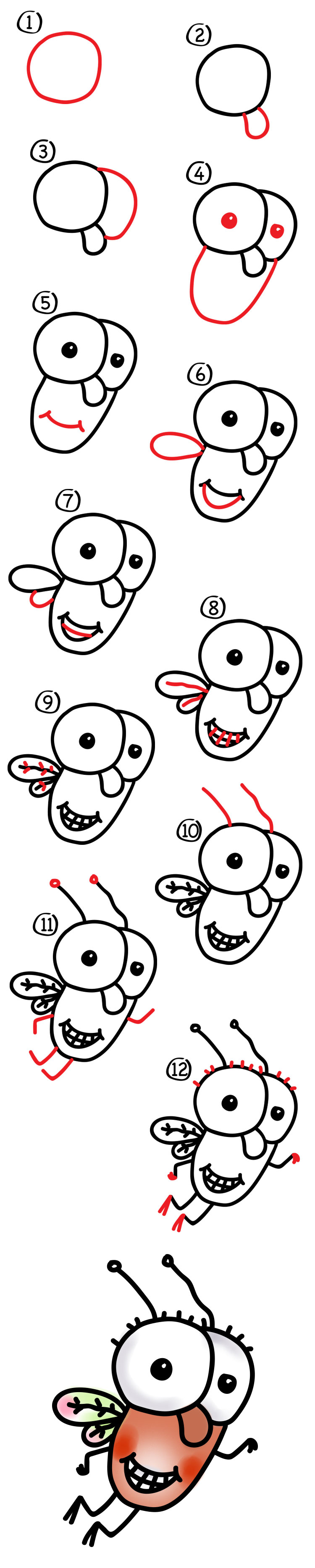 How To Draw Fly Guy Art For Kids Hub