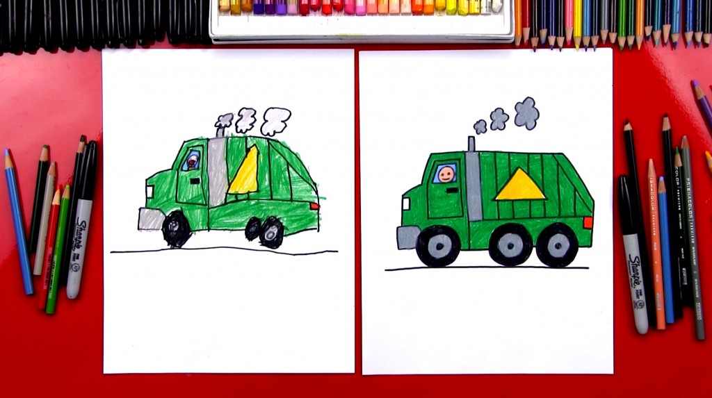 How To Draw A Garbage Truck