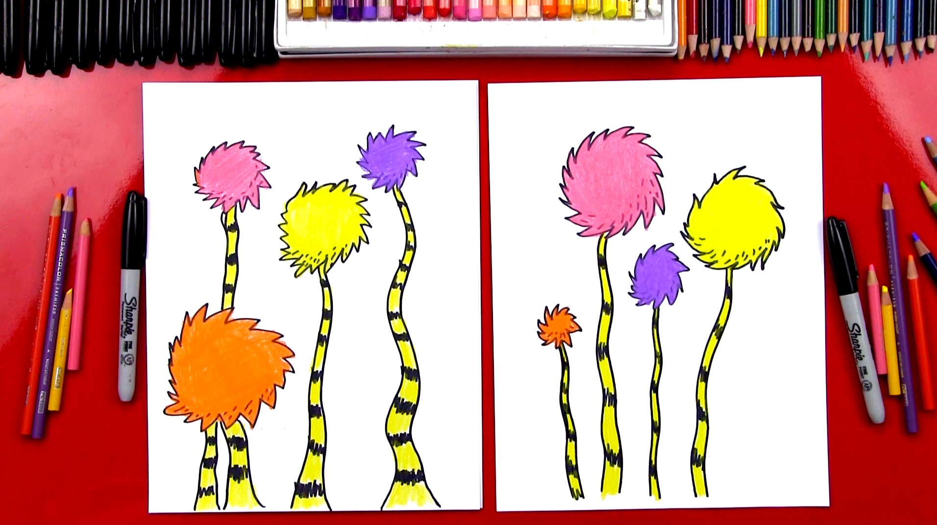 How To Draw A Truffula Tree - Art For Kids Hub