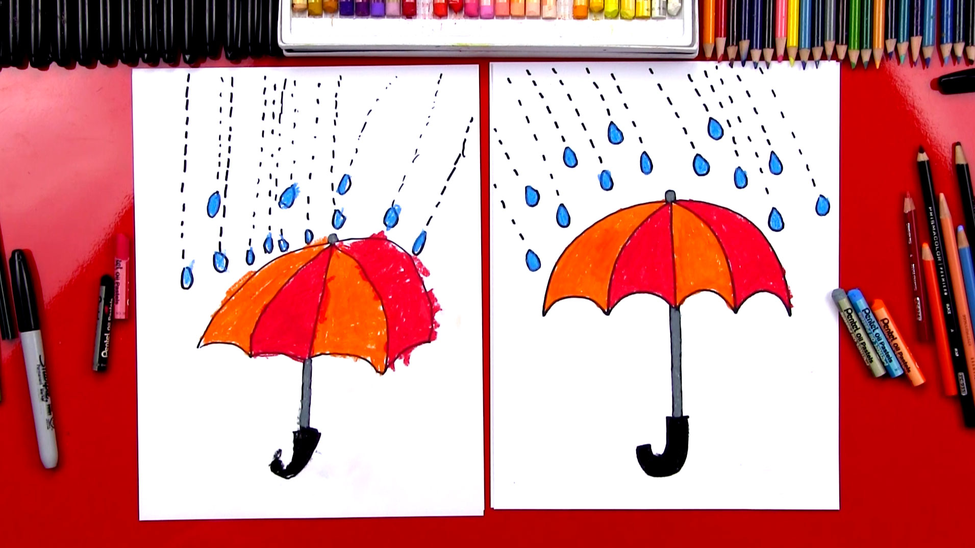 How To Draw An Umbrella - Art For Kids Hub