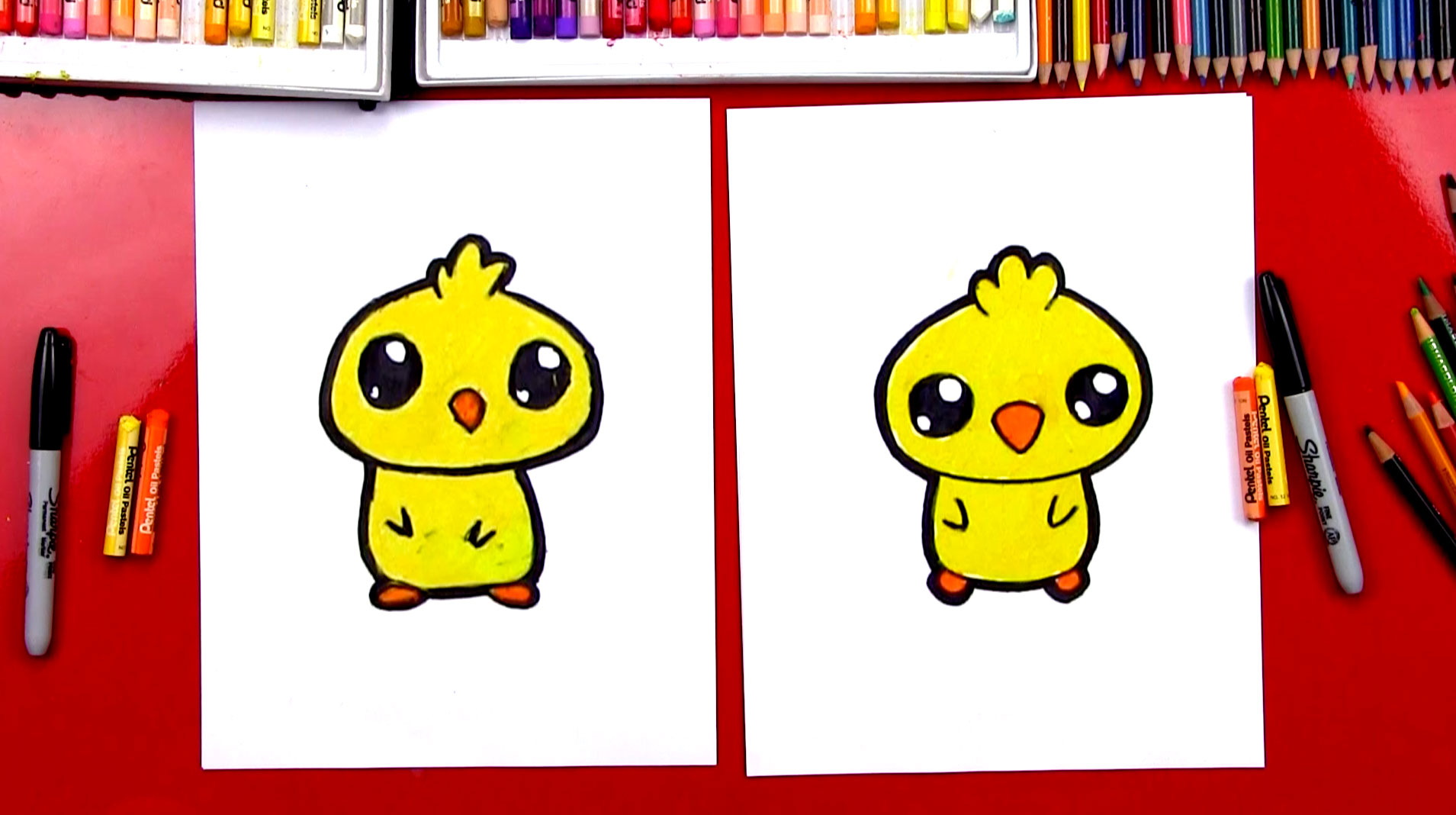 How To Draw A Cartoon Baby Chick Art For Kids Hub
