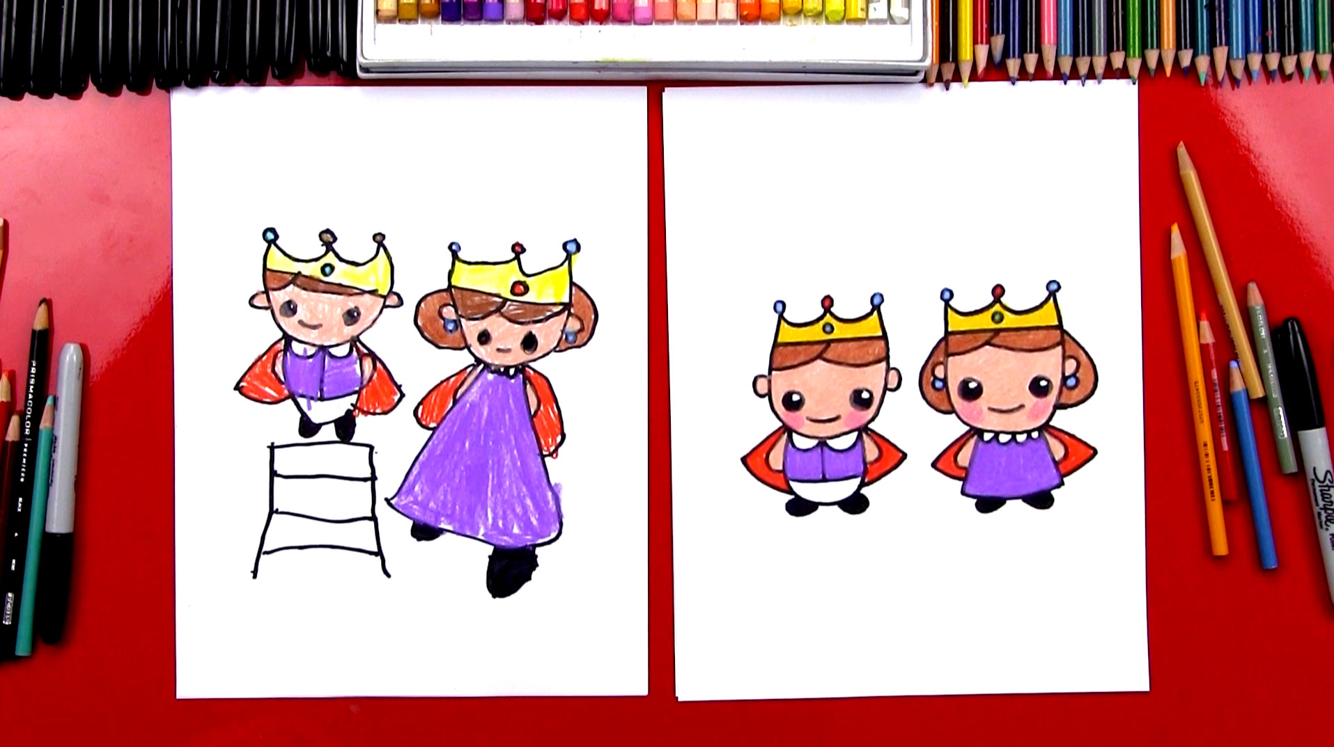 How To Draw A King And Queen - Art For Kids Hub -